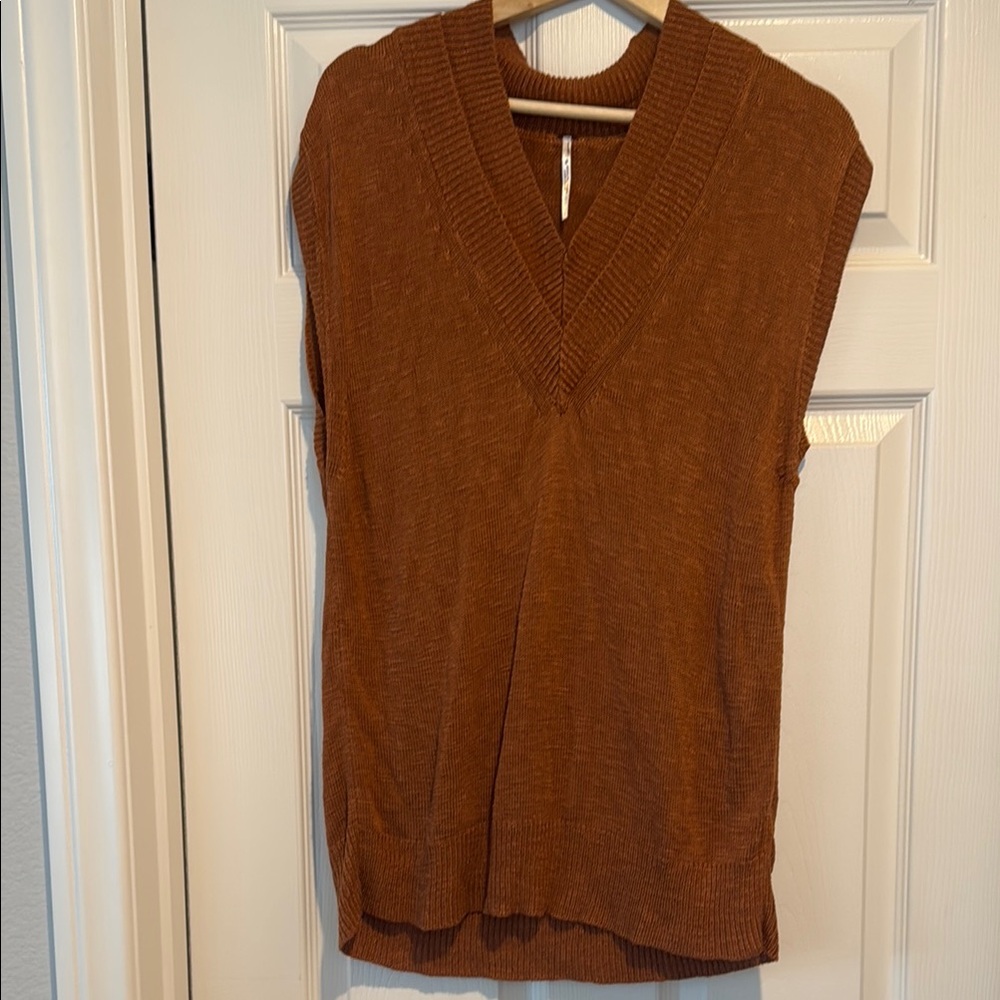 Free People Rust Sleeveless Knit Vest - Picture 5 of 13